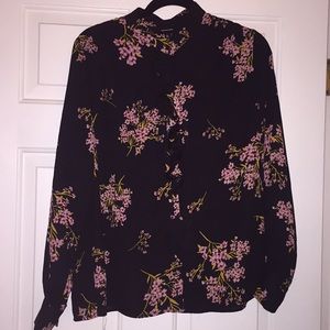 Black long-sleeve blouse